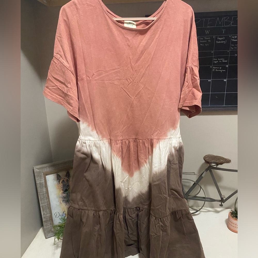 Pink and Brown Ombre Dress